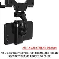 CAR 360 MIRROR PHONE HOLDER CAR REAR VIEW MOBILE STAND 360° Rotatable Rearview Mirror Phone Holder – Safer & More Convenient Driving(1744) - Black