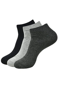 3PCS SOCKS l Men's Cotton Ankle Socks (Multicolour, Free Size)  (662) - Ankle Length, Pack of 3