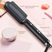 STRAIGHT COMB 3 in 1 Ceramic Fast Hair Straightener Comb Brush Hair Styler Hair Straightening Iron Machine for Women PTC Heating Electric Comb Hot Brush with 5 Temperature, Ionic Care, 30s Fast Heating (467)