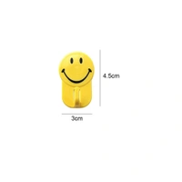 6PCS SMILY HOOK Plastic Self Adhesive Smiley Face Hooks, 1 Kg Load Capacity 6pcs (938)