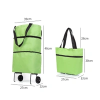 2IN1 TROLLY BAG Folding Cart Bags Trolley Shopping Bag for Travel Luggage (664)