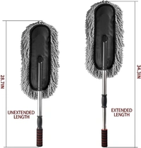 CAR CLEANING DUSTER Super Soft Microfiber Car Duster Exterior with Extendable Handle, Car Brush Duster for Car Cleaning Dusting - Grey (595)