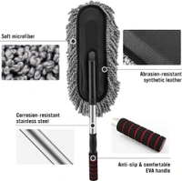 CAR CLEANING DUSTER Super Soft Microfiber Car Duster Exterior with Extendable Handle, Car Brush Duster for Car Cleaning Dusting - Grey (595)