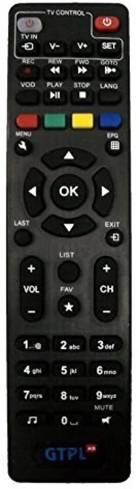 REMOTE GTPL Remote Control GTPL Universal Remote Control – Compatible Replacement for GTPL Set-Top Boxes (557)
