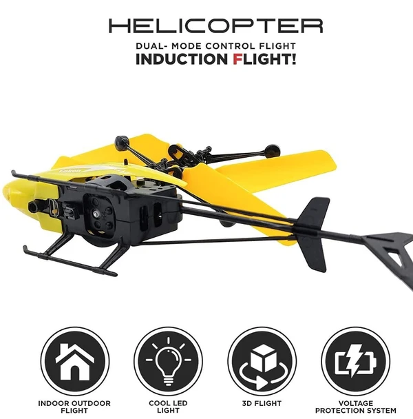 REMOTE HELICOPTER  Toy Flying Helicopter with Remote Control Remote Helicopter Toy for Kids Age 4 Years+ I 2 in 1 Gravity and Remote Flying Heli I Pack of 1
