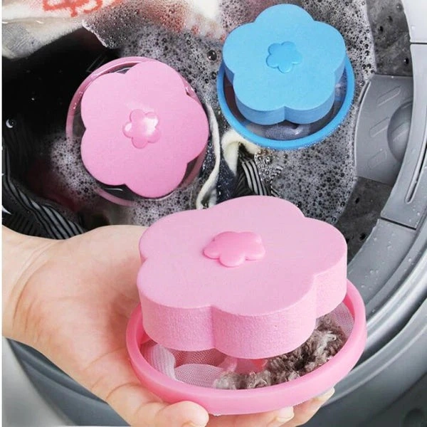 BRIFEEL Lint Remover For Washing Machine - Reusable Hair Filter Mesh Bags For Pet Hair Removal (3 Pack Purple)