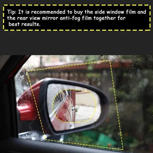 CAR MIRROR ANTI FOG STICKER