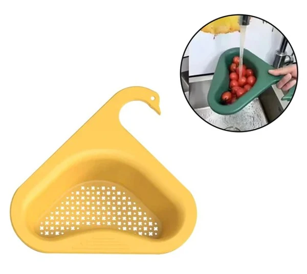 HOOK DRAIN STRAINER SWAN DRAIN STRAINER FOR DRAINING KITCHEN WASTE IN SINKS AND WASH BASINS. - GREEN COLOUR