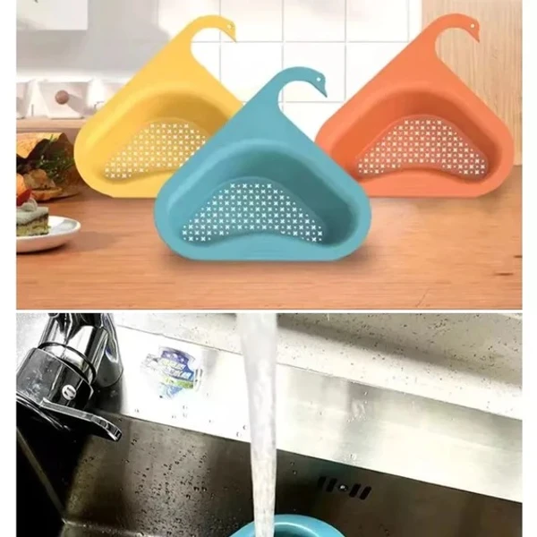 HOOK DRAIN STRAINER SWAN DRAIN STRAINER FOR DRAINING KITCHEN WASTE IN SINKS AND WASH BASINS. - GREEN COLOUR