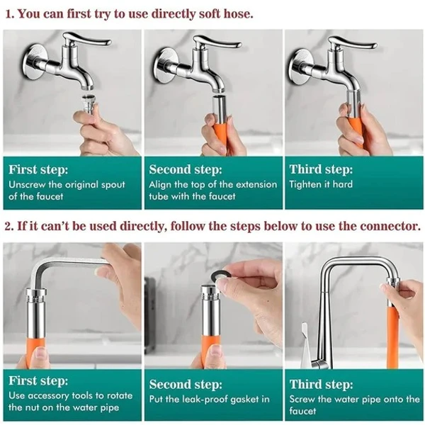 WATER TAP EXTENDER 18CM - International Orange