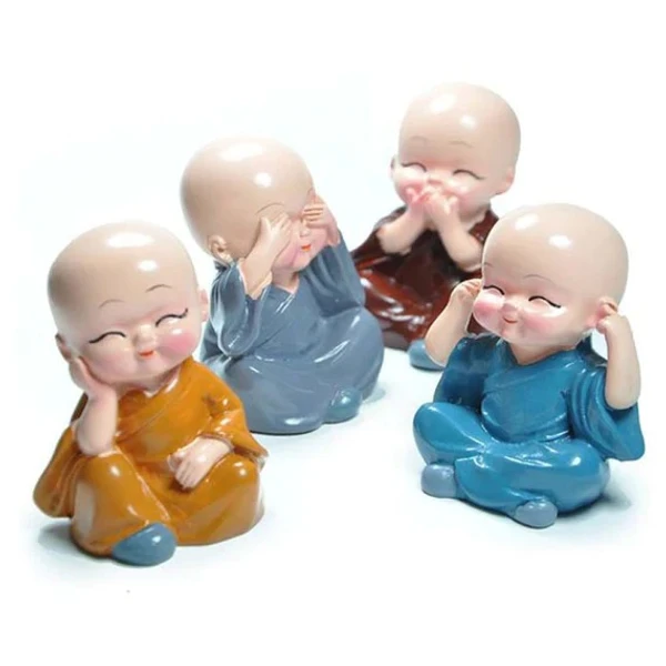 4PCS BUDDHA TOY BABY BUDDHA 4PC AND SHOW PIECE USED FOR HOUSE, OFFICE AND OFFICIAL DECORATIONS ETC.