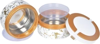 3LAYER ROUND LUNCH.BOX 3 Insulated Tiffin Lunch Box 1500ML Three Container with Dip Box Hot Fresh Food Leak Proof Stainless Steel Storage Food Grade Elegant Box for Kids Adults Return Gift (731)
