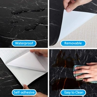 WALL PAPER STICKER 60CM X 2M BLACK, Black Wall Paper Sticker – 60CM x 2M Self-Adhesive Vinyl Roll(1127B)