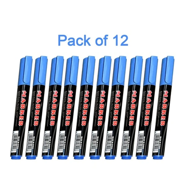 12PCS MARKER PEN - Blue