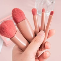MAKEUP BRUSH SET WITH MIRROR,  Elegant Makeup Brush Set with Mirror – Perfect for On-the-Go Beauty (1348)