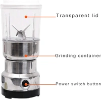 Nima Grinder With Juicer  Nima Adjustable Electric Coffee Grinder & Juicer, Coffee Bean Grinder Electric Mill Spice Grinder, 100-300W Grinder with Stainless Steel Blade, Grinding Tools for Spices, Pepper, Herbs, Nuts (1386)