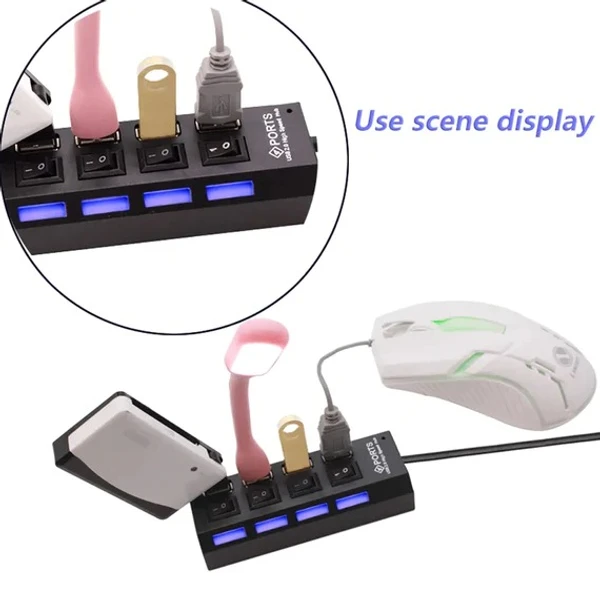 4USB EXTENSION USB HUB - Black