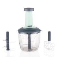 1100ML PUSH CHOPPER, 1100ML Push Chopper - Manual Vegetable Cutter with Stainless Steel Blades(1115)