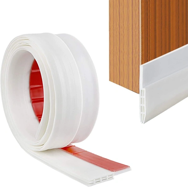 SILICON DOOR STRIP W, 1 Meter White Silicone Door Sealing Strip – Self-Adhesive, Waterproof Weather-Strip for Gaps, Insect & Dust Protection (Pack of 1)(2489)