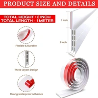 SILICON DOOR STRIP W, 1 Meter White Silicone Door Sealing Strip – Self-Adhesive, Waterproof Weather-Strip for Gaps, Insect & Dust Protection (Pack of 1)(2489)