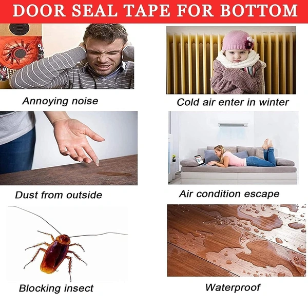 SILICON DOOR STRIP W, 1 Meter White Silicone Door Sealing Strip – Self-Adhesive, Waterproof Weather-Strip for Gaps, Insect & Dust Protection (Pack of 1)(2489)