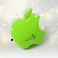 APPLE NIGHT LIGHT Night Light Comes With 3D Illusion Design Suitable For Drawing Room, Lobby, Energy-Saving, Light LED Decorative Night Light (1 Pc) (1607) - Bright Green