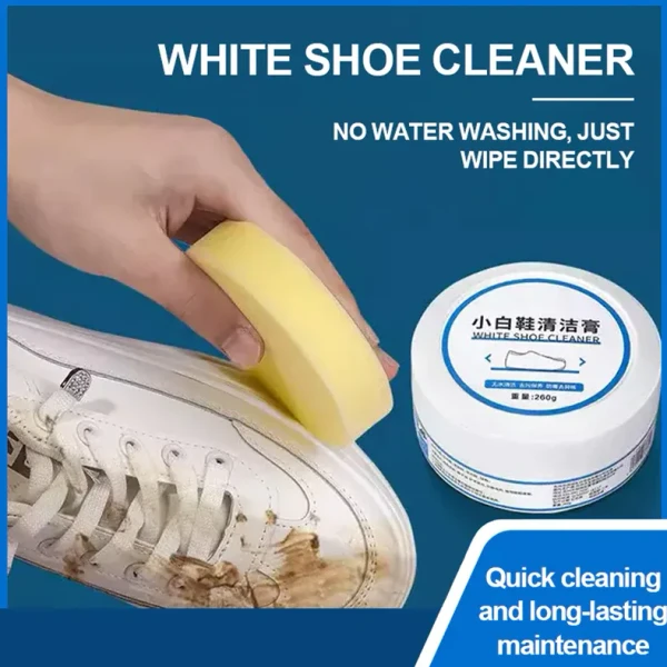 WHITE SHOE CLEANER 260G White Shoe Cleaner Cream with Sponge 