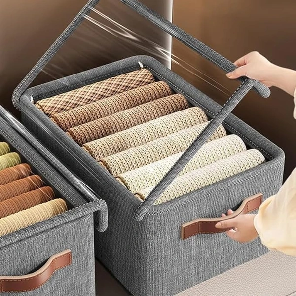 26L STORAGE WITH LID, 26L Storage Bag with Lid | Large Wardrobe Organizer for Clothes, Blankets & Household Storage(2555)