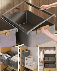 26L STORAGE WITH LID, 26L Storage Bag with Lid | Large Wardrobe Organizer for Clothes, Blankets & Household Storage(2555)