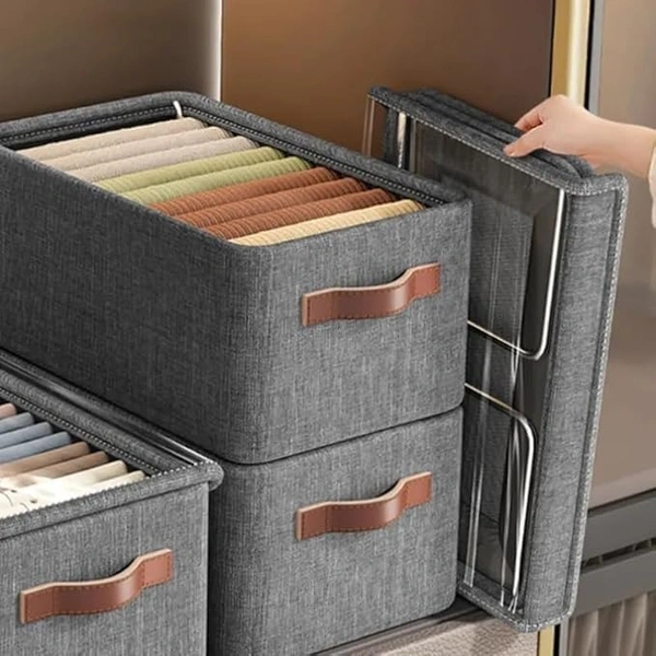 26L STORAGE WITH LID, 26L Storage Bag with Lid | Large Wardrobe Organizer for Clothes, Blankets & Household Storage(2555)