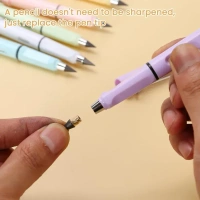 MAGIC PENCIL 2PCS, 2In1 Everlasting Pencil Replaceable Head With Eraser, Inkless Pencils Eternal, Infinite Pencil, Portable Everlasting Pencil Reusable Erasable, Magic Pencils for Kids Painting Stationary(991)