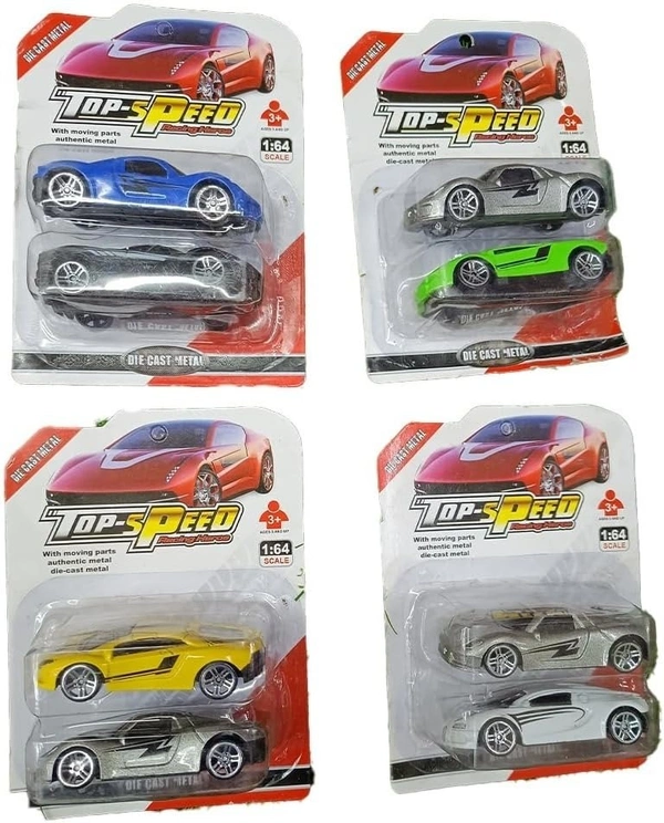 2PCS METAL CAR TOP SPEED, op Speed Die Cast Metal Car for Kids, Pack of 2 (Multicolor)   (1175)     - Pack of 2