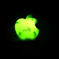 APPLE NIGHT LIGHT Night Light Comes With 3D Illusion Design Suitable For Drawing Room, Lobby, Energy-Saving, Light LED Decorative Night Light (1 Pc) (1607) - Bright Green