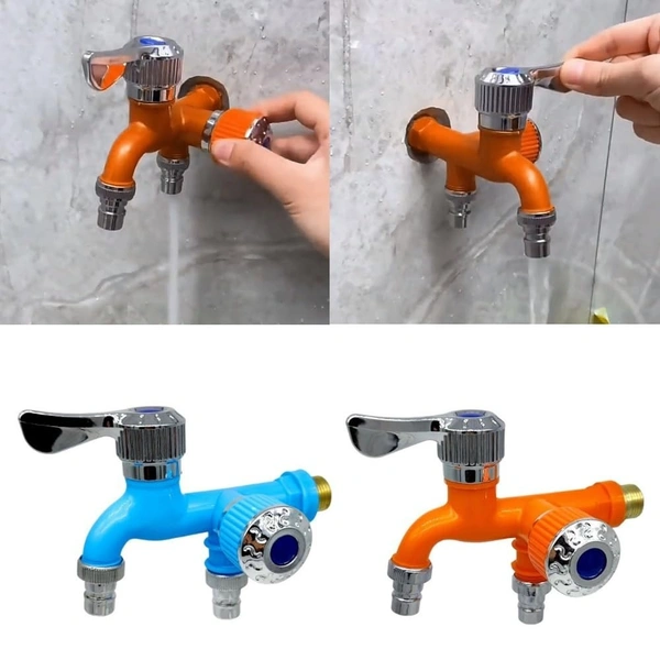 2IN1 WATER TAP FAUCET, 2 in 1 Water Tap | Multi-Functional Dual Outlet Water Faucet for Kitchen, Bathroom & Garden(2551)