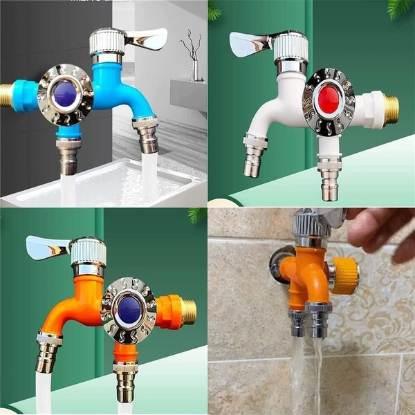 2IN1 WATER TAP FAUCET, 2 in 1 Water Tap | Multi-Functional Dual Outlet Water Faucet for Kitchen, Bathroom & Garden(2551)