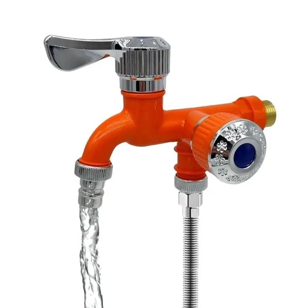 2IN1 WATER TAP FAUCET, 2 in 1 Water Tap | Multi-Functional Dual Outlet Water Faucet for Kitchen, Bathroom & Garden(2551)