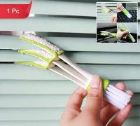 AC VENT CLEANER, 3-in-1 Blind, AC Vent & Keyboard Cleaner – Dual-End Dusting Tool with 3-Prong Microfiber Sleeves & Nylon Bristle Brush | Washable, Non-Slip Handle Detailer for Home, Office & Car (1 Pc)(2751)