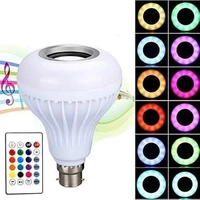 MUSIC LED BULB, 12W RGB LED Smart Music Bulb with Bluetooth Speaker – Color Changing Disco Party Light | Remote Control WiFi LED Bulb | Wireless Music Speaker Light for Home & Parties (B22 Base)(268)