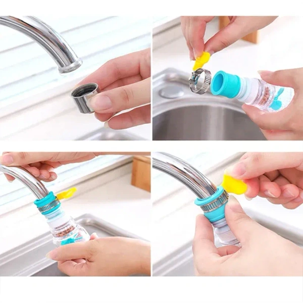 360 PVC FAUCET, 360 Degree Water Saving Faucet Expandable Water Valve Splash Regulator(2112)