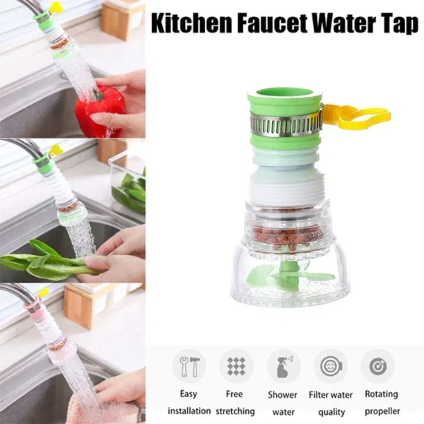 360 PVC FAUCET, 360 Degree Water Saving Faucet Expandable Water Valve Splash Regulator(2112)