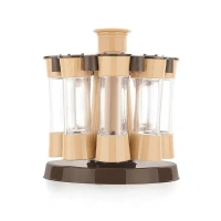 8PCS SPICE JAR SET ROTED, 360 Revolving Spice Rack for Kitchen and Dining Table, 8 Spice jars (2329)     