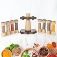 8PCS SPICE JAR SET ROTED, 360 Revolving Spice Rack for Kitchen and Dining Table, 8 Spice jars (2329)     