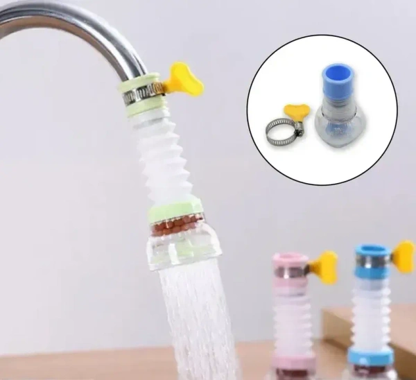 360 PVC FAUCET LONG, 360° Rotating Water-Saving Faucet Nozzle with Filter (1 Pc)(2194)