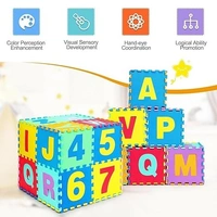 EVA MATE, 36 Pcs Big Size Eva Puzzle Foam Mat for Kids, Interlocking Learning Alphabet and Number Mat for Kids - Multicolor (2316) 