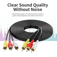 3RC CABLE, 3 RCA Male to 3 RCA Male Cable (1.5M) | Gold-Plated Composite AV Cable for Stereo Audio & Video | 3RCA to 3RCA Plug for TV, DVD, VCD, Home Theatre, Amplifier & Projector(2731)