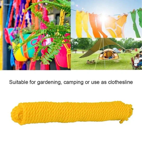 3MTR CLOTH ROPE, 3M Heavy-Duty Laundry Drying Rope – Strong & Durable Clothesline (1 Pc, Mixed Colors)(2466)