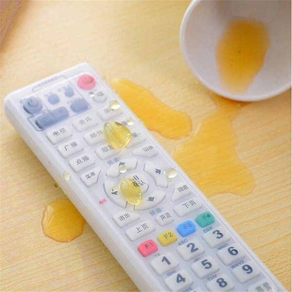 SILICON REMOTE COVER, 3 Pcs Stretchable Silicone Remote Cover Set | Transparent Dustproof & Waterproof Protective Case for TV, AC & Setup Box Remotes(2051)
