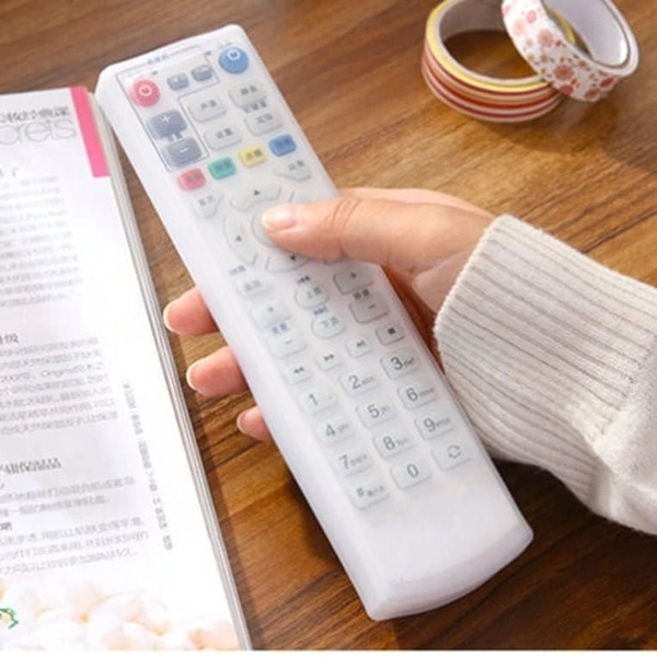 SILICON REMOTE COVER, 3 Pcs Stretchable Silicone Remote Cover Set | Transparent Dustproof & Waterproof Protective Case for TV, AC & Setup Box Remotes(2051)