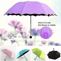 MAGIC UMBRELLA Fancy Magic Umbrella Changing Secret Blossoms Occur Stylish Windproof Double Layer with Water Magic Print  3 fold (1677)