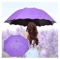 MAGIC UMBRELLA Fancy Magic Umbrella Changing Secret Blossoms Occur Stylish Windproof Double Layer with Water Magic Print  3 fold (1677)